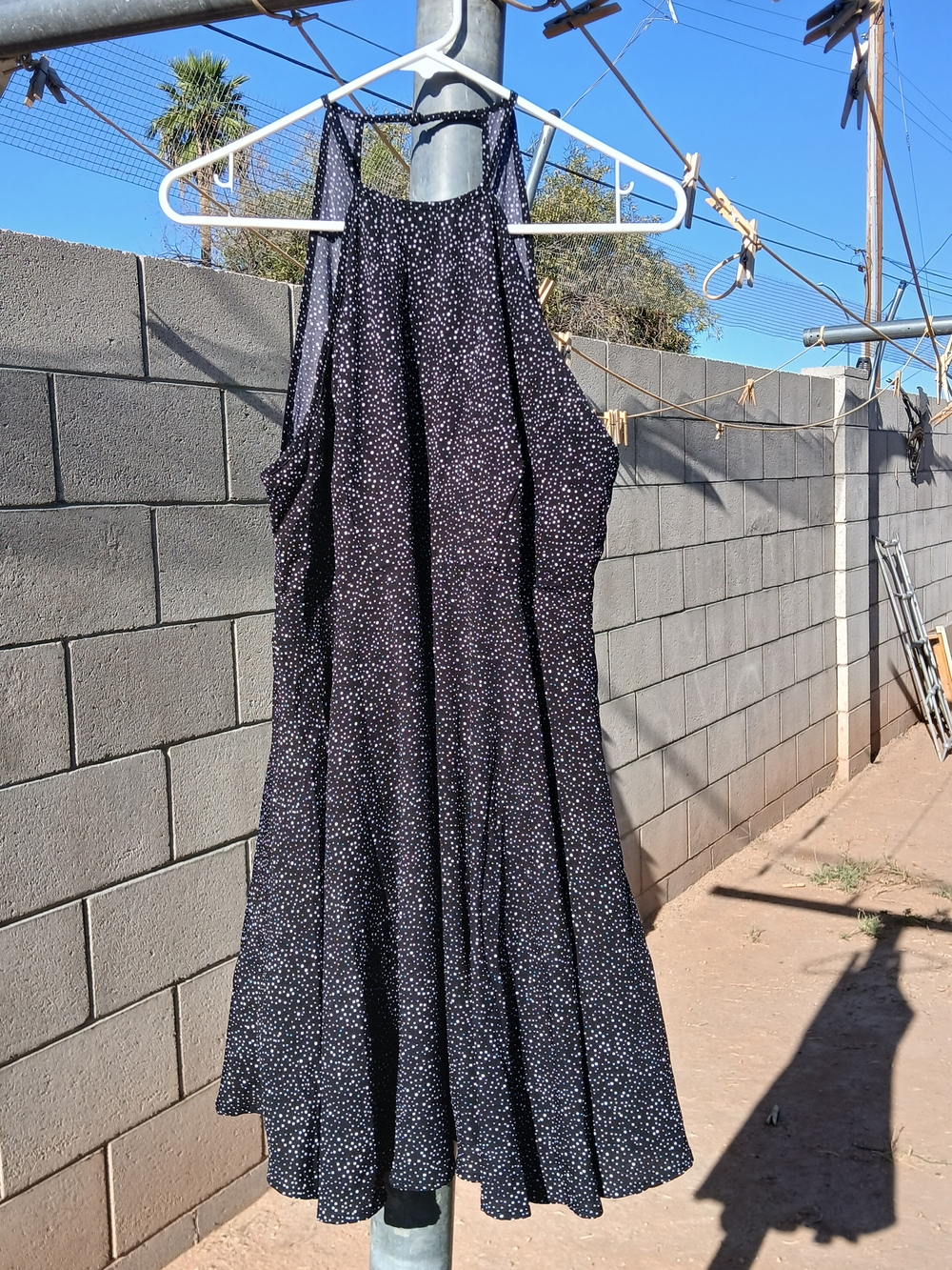 Paper Crane Black Polka Dot Halter Midi Dress
